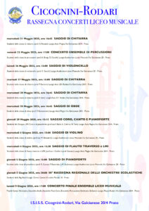 Rassegna concerti maggio-giugno 2025